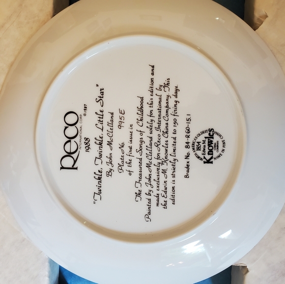 Reco | Twinkle, Twinkle Little Star Collector Plate - Picture 2 of 2